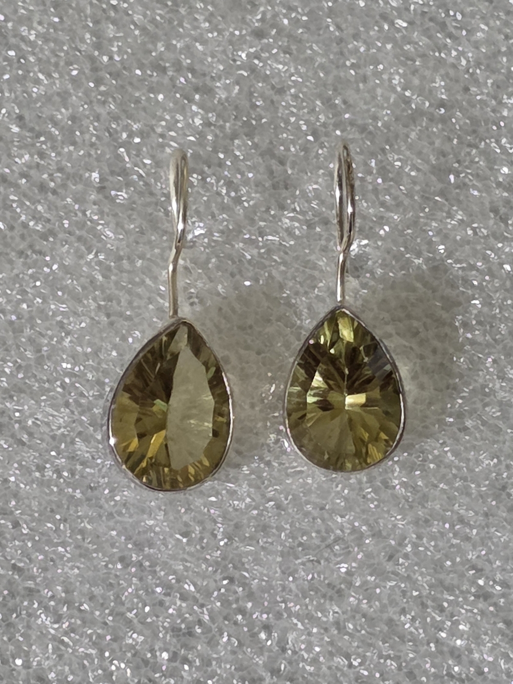 Olive Teardrop Crystal Drop Earrings - Women Jewelry